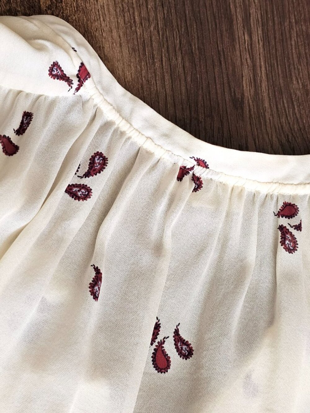 L’Agence 100% Silk Frayed Ruffle Sleeveless Blouse Top M Cream Ivory Paisley - Picture 4 of 9